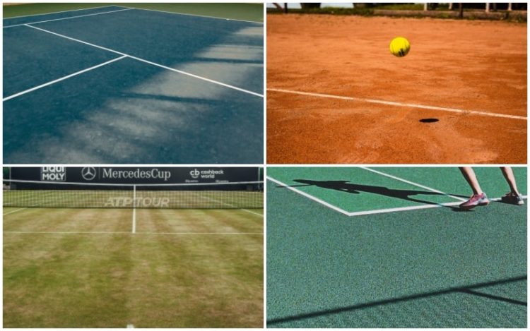 Oberflächen von Tennisplätzen