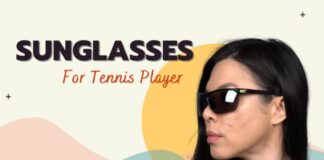 Óculos de sol para jogador de tênis