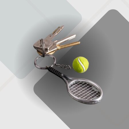 Tennisracket sleutelhanger