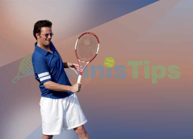Matthew Perry playing tennis