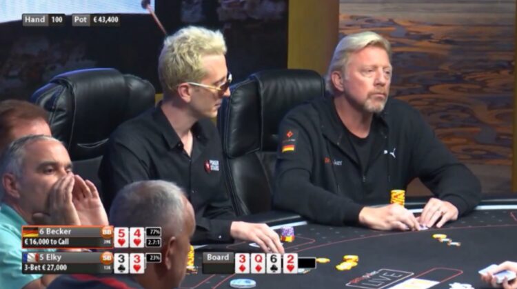 Boris Becker gioca a poker