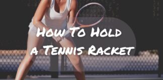 segure a raquete de tênis
