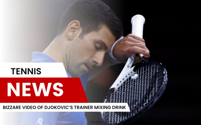 Bizarre video van Djokovic's Trainer Mixing Drink