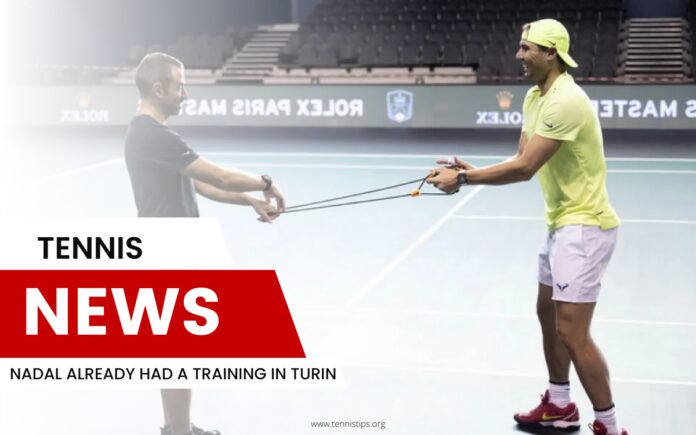 Nadal hatte bereits ein Training in Turin Nadal hatte bereits ein Training in Turin