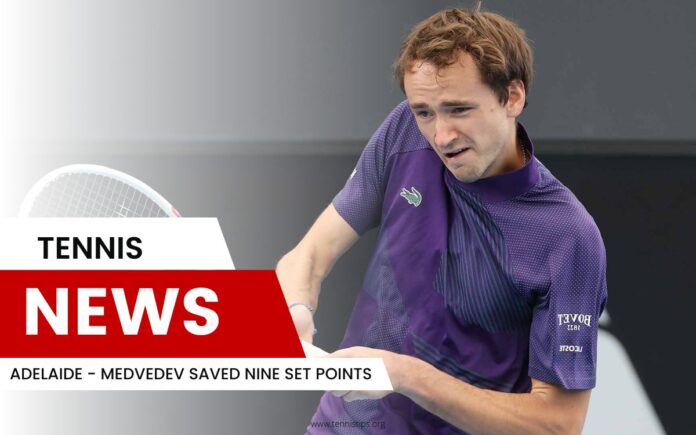 Adelaide - Medvedev bespaarde negen setpoints Adelaide - Medvedev bespaarde negen setpoints