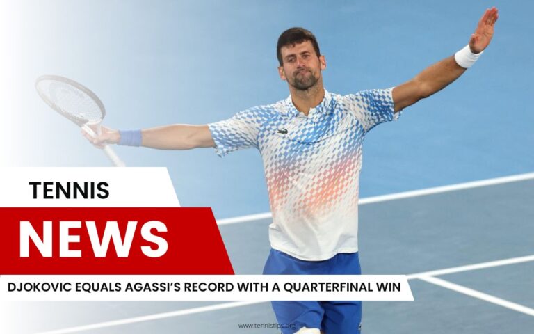 Djokovic evenaart Agassi's record met kwartfinalewinst