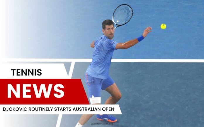 Djokovic inicia rotineiramente no Aberto da Austrália