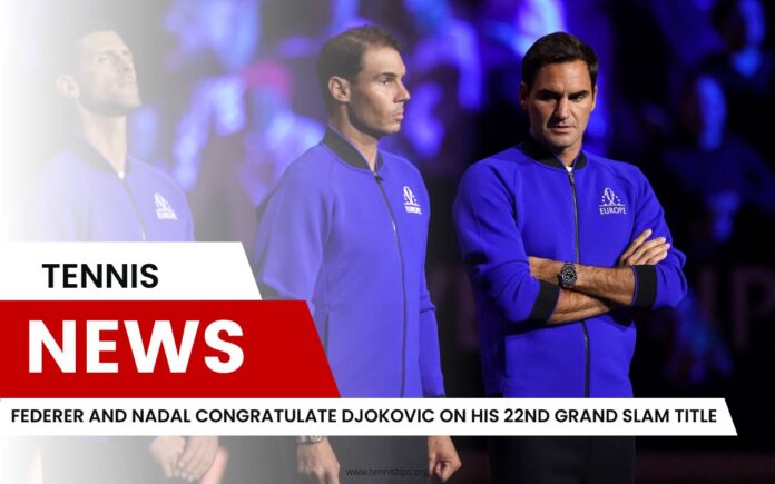 Federer e Nadal parabenizam Djokovic por seu 22º título de Grand Slam