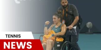 Andreescu gedwongen om het veld te verlaten in een rolstoel