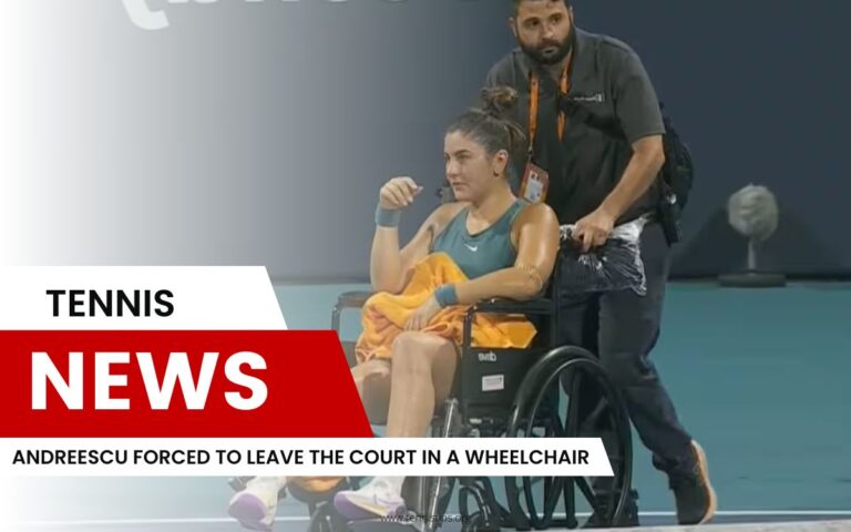 Andreescu contraint de quitter le tribunal en fauteuil roulant