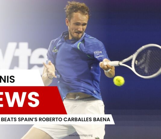 Medvedev Beats Spain’s Roberto Carballes Baena