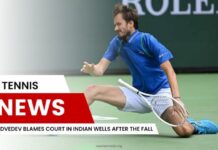 Medvedev blâme le tribunal d'Indian Wells après la chute