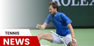 Medvedev blâme le tribunal d'Indian Wells après la chute