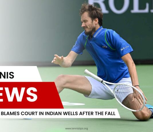 Medvedev Blames Court in Indian Wells After the Fall