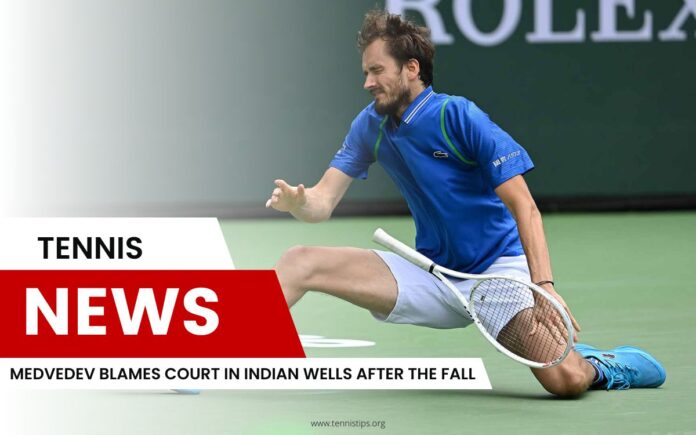 Medvedev culpa a la corte en Indian Wells después de la caída