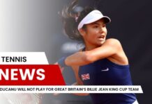 Raducanu não jogará pela equipe da Copa Billie Jean King da Grã-Bretanha