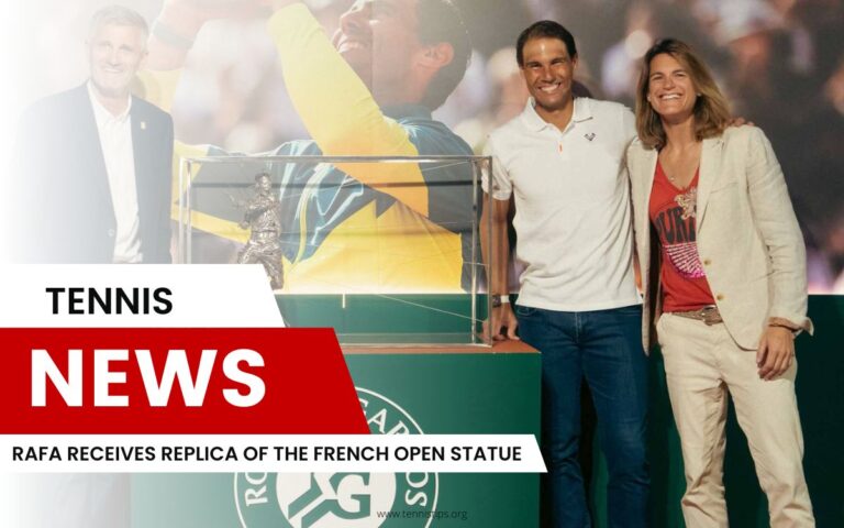 Rafa riceve la replica della statua del Roland Garros