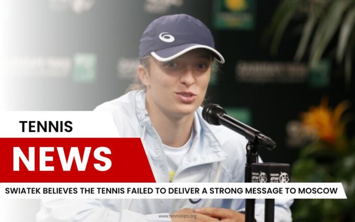 Swiatek gelooft dat het tennis geen sterke boodschap naar Moskou heeft overgebracht