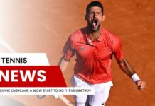 Djokovic Overcame a Slow Start to Go 11-1 vs Dimitrov