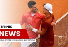 Djokovic Stopped by Rune in Rome Quarterfinals