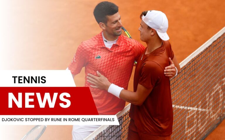 Djokovic stannade till Rune i Roms kvartsfinal